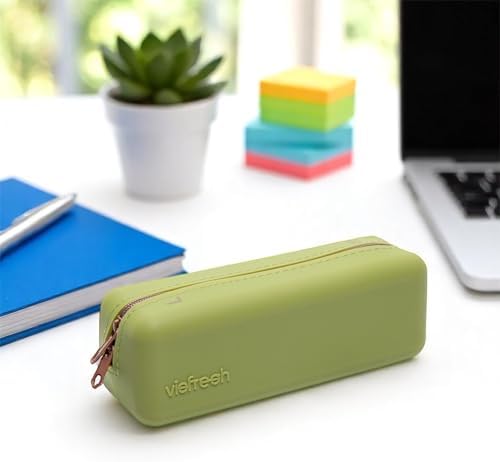Disposable Daily Contact-Lens Case Organizer, Travel-Friendly, Premium Quality, Water-Resistant Silicone Case with Clearly Labeled R & L, Storage up to 30 lenses (Olive Green)