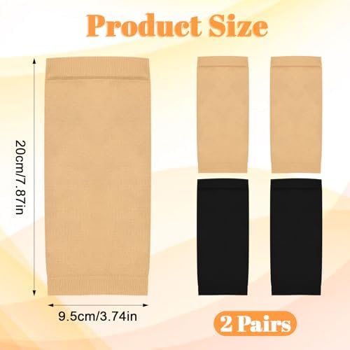 Nogeqi 2 Pairs Tattoo Cover Up Sleeve, Forearm Tattoo Sleeves, Concealer Support Tattoos Aftercare Uv Protection Black For Women Men Compression Tattoos Upper Arm Cover (7.9 X 3.8 Inch)