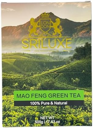 SRILUXE - Premium Loose Leaf Mao Feng Green Tea | Savour The Authentic Essence of This Superior Green Tea | 500g Loose Leaves Luxury Quality | Great Source of Antioxidants | Natural & Pure (500g)