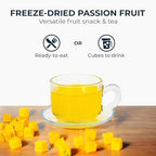 Freeze-dried Passion Fruit Cubes for Tea & Snack, 200 Count, 6.17 Oz, Vitamin & Fiber Support, Vacuum Sealed with Zipper Bag, Sweet & Sour, No Sugar Added, No Caffeine