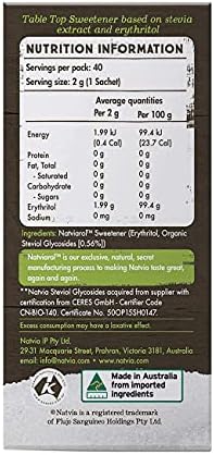 NATIVA Stevia Sweetener 40 Sticks, 80 GR