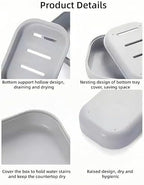 4 Pack Plastic Soap Dish,Double Layer Soap Container Draining Soap Holder,Multi-Functional Soap Holder for Shower/Bathroom or Kitchen
