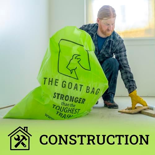 42-Gallon Heavy Duty Contractor Bags – Reusable Tear-Resistant Construction Debris Bags, UV-Resistant Trash Bags for Jobsite, Yard Waste & Home Cleanup (10-Pack)
