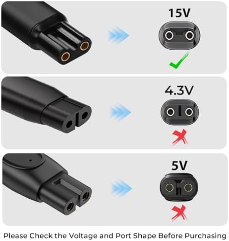 15V Charger Cable for Philips Norelco HQ8505 7000 5000 3000 9000 Series, Multigroom MG5750 MG7750 MG7770 MG7790 QP6531 QP6510 QP6520 Shaver Trimmer Power Cord, 3.3FT