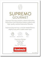 Rombouts professional Supremo Gourmet roasted coffee beans 1kg/ 2.2lbs