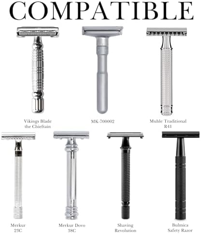 Linkidea Acrylic Men's Razor Stand Holder, Stable Storage Bracket Bathroom Countertop Organizer, Easy Clean, Compatible with Gillette Fusion 5 Power, Merkur 23C, Shaving Revolution (Clear)