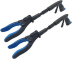 Grabber Reacher Tool 19" Aluminum Magnetic Claw with LED Light, Reacher Grabber Pickup Tool, Foldable Gripper Grabbers for Elderly Grab it Reaching Tool, Trash Grabbers Pickers, Blue, By Luxet 2-Pack