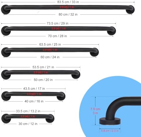 supregear Bathroom Grab Bar, 16 in Non-Slip 201 Stainless Steel Bathroom Safety Grab Bar Oil Rubbed Black Hand Rail for Bathtub Toilet Kitchen Bedroom Shower, Concealed Screw Wall Mounted