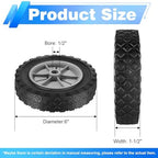 6 inch Heavy-Duty Rubber Wheels 2-Pack w/1/2 Bore, 1-1/2 Wide, 100LB Capacity - Fits Oregon 72-106, Craftsman, MTD, Radio Flyer, BBQ Carts（Gray）