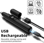 Nose Hair Trimmer, Rechargeable Cordless Painless Ear Eyebrow Trimming Tool Dual Edge Blades Razor Easy Cleansing with LED Light for Man Woman