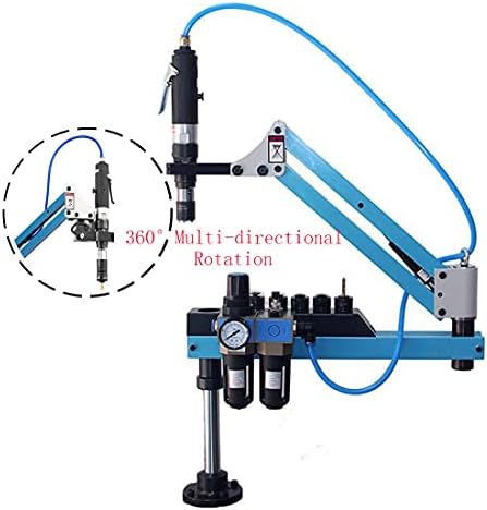 Pneumatic Tapping Machine, DEJUN 360° Multi-directions Pneumatic Air Tapper Drilling Machine Flexible Tapping Arm with 8pcs M3-M12 Collets
