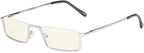 Eyekepper Computer Reading Glasses,UV420 Protection Blue Light Filter,Half-rim Readers,Silver +3.00