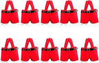Homecube 10Pcs Christmas Candy Bag Santa Pants Gift and Treat Bags with Handle Portable Candy Gift Baskets Gift Wrap for Wedding(7" L x 8.5" H)