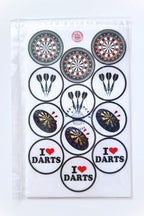 Darts Edible Cupcake Toppers, Darts Theme Edible Cake Decorations, Dartboard Cake Topper Decorations, Sports Birthday Party Cookie Decor 24 x 1.5 Inch 4cm PRECUT