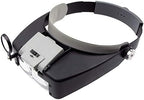 Zega Crafts Headband Magnifier w/ 3 Multi-Depth Magnifying Lenses & Detachabe Worklight
