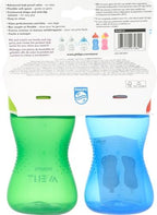 Philips Avent My Grippy Spout Sippy Cup with Soft Spout and Leak-Proof Design, Blue/Green, 10oz, 2pk, SCF801/21