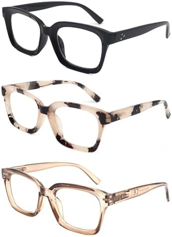 Oprah Style Reading Glasses for men women Square Blue Light Blocking Computer Reader
