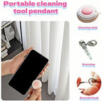 【2 Pack】 Phone Screen Cleaner Dust Plug, Portable Keychain Screen Cleaner for Glasses, Phone, Tablet, Lens - Reusable, Washable, Cute Design with Wrist Strap (Pink/Green) (Pink+Green)