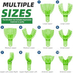 Annhua Perforated Dental Impression Trays 10 PCS, Disposable Impression Trays Set Plastic Teeth Holder for Dental Clinic, Lab Equipment, Dental Students - Green