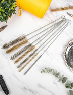 7pcs Brass Wire Brushes Set, 12 inch Pipe Cleaner Brush，Parts Cleaning Brush Bore Brushes for Tubes, Cylinders, Bottle, Auto Parts (6mm/8mm/10mm/12mm/15mm/18mm/20mm)