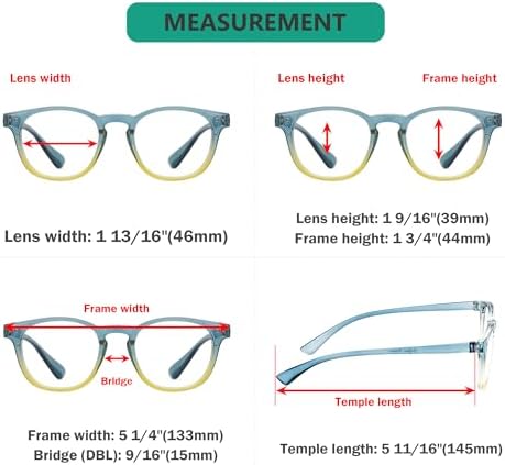Eyekepper 5 Pack Fashion Readers Womens Reading Glasses (One for each color, +0.50)