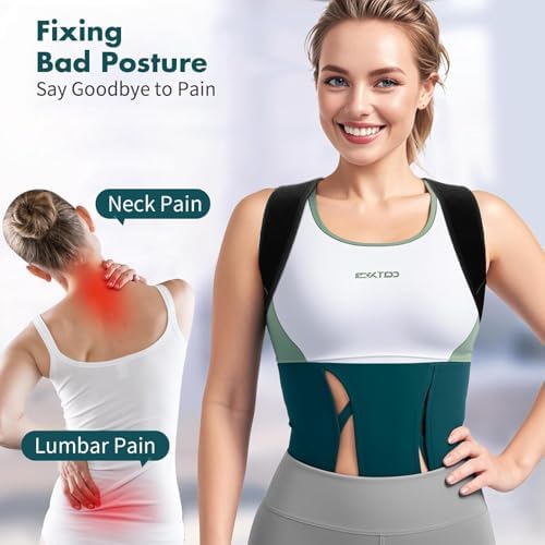 Posture Corrector for Women and Men – Adjustable Back Brace for Posture Support, Upper Back, Clavicle and Shoulder Support, Comfortable and Breathable Back Straightener for Pain Relief,Large