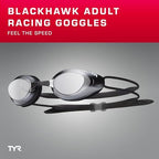TYR Blackhawk Racing Swim Goggles - Adult Swimming Goggles for Men and Women - Anti-Fog, UVA/UVB Protection, Watertight