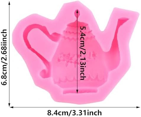 Teapot Silicone Fondant Molds Tea Party Silicone Mold For Birthday Party Cake Decorating Cupcake Topper Gum Paste Chocolate Candy Polymer Clay