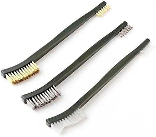 OriGlam Mini Wire Brush Set, Paint and Dirt Remover, Cleaning Welding Slag and Rust, Handy Steel / Nylon / Brass Brush Suitable for Cleaning Paint / Dirt (3)