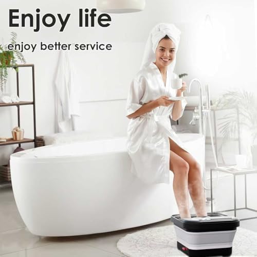 Collapsible Foot Spa And Massager with Heater And Temperature Control, Foot Bath Bowl with Bubbles, Six Massage Rollers, Vibration And Red Light, Foot Soak. Winter Must-Have Foot Spa Massager