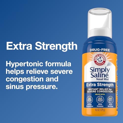 Simply Saline Extra Strength for Severe Congestion Relief Nasal Mist: 4.6oz 3-Pack