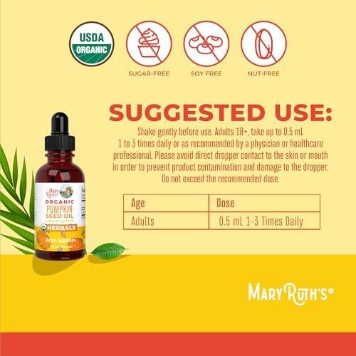 MARYRUTH'S Organics Pumpkin Seed Oil Cold Pressed | 2 Month Supply | USDA Organic Pumpkin Seed Liquid Drops for Men and Women | Urinary Health in Men | Sugar Free | Vegan | Non-GMO | 60 Servings