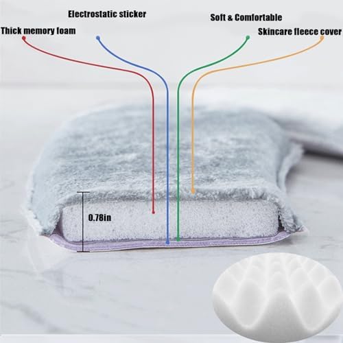 Thick Warm Cushioned Toilet Seat Cover | Stick-On Washable Reusable Toilet Memory Foam Cushion Pad (grey 2)