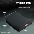 Samsonite Memory Foam Lumbar Support Pillow for Office Chair, Gaming Chair, or Automotive Use, Ergonomic Back Cushion, Home Office Essentials for Sitting Comfort and Posture Relief Back Support