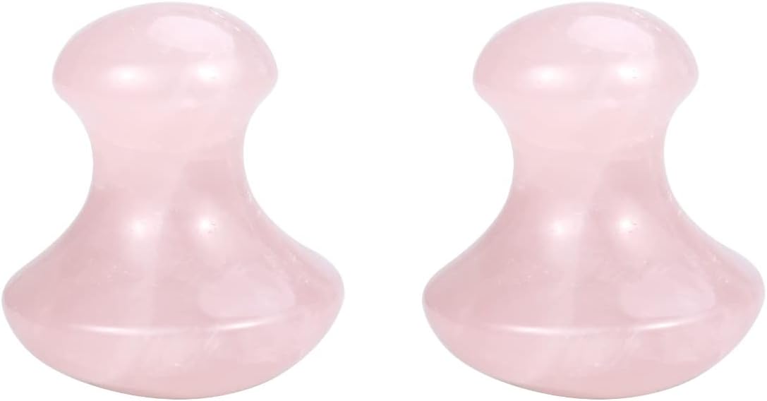 2pcs Natural Mushroom Shape Hot Stones Massage Tool for Face Body Acupoint Pressure Relief