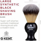 Kent BLK8S Shaving Brush with Ultra-Soft Silvertext Synthetic Bristles and Black Resin Handle to use with Shave Cream or Soap for a Perfect Lather. Luxury Shaving Since 1777, Made in England