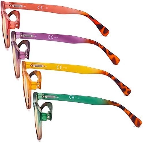 Eyekepper 4 Pack Ladies Computer Glasses - Blue Light Filter Readers for Women Anti Glare Reading Glasses Yellow Tinted +1.75