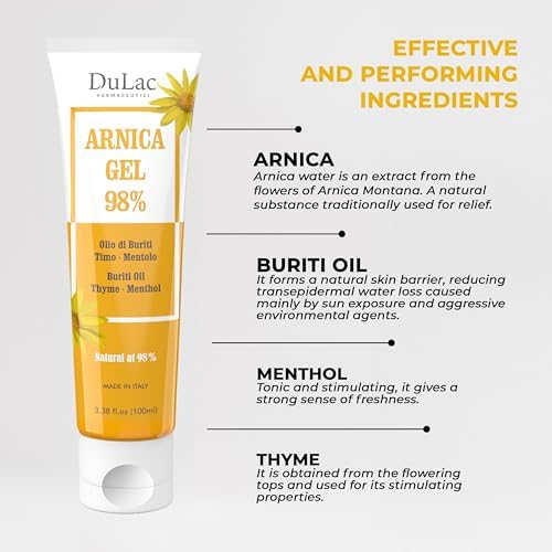 Dulac Arnica Body Massage Gel – Water-Based Cosmetic Massage Gel with Arnica Montana, Fast-Absorbing Lightweight Texture, Non-Greasy Feel, Dermatologically Tested, 3.38 Fl Oz