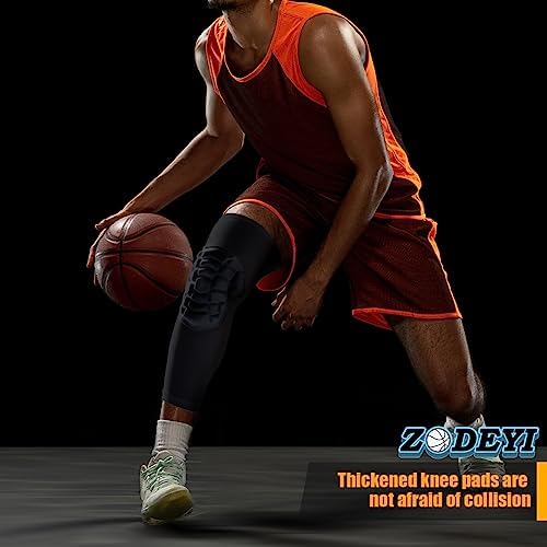 Knee Pads Wrestling Knee Sleeve Compression Leg Sleeves for Volleyball Basketball, Knee Compression Sleeve for Youth and Adult(Black_L_2 Pcs)