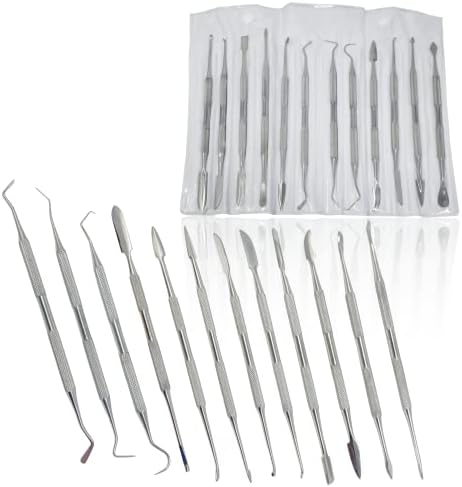 CYNAMED Stainless Steel Spatula Wax & Clay Sculpting Tool Carver Set (12PK)