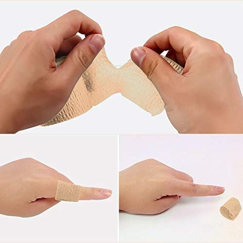 Bandage Tape BE-TOOL Self-Adherent Bandages and Cohesive Bandages Self-Adhesive Bandages Tape, First Aid Protection Medical Supplies, Pack of 3 Rolls (7.5cmX4.5m, Light Brown)