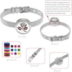 Essential Oil Diffuser Bracelet Aromatherapy Locket Adjustable Stainless Steel Rose Watch Chain Bracelet with 10 Pcs Refill Pads for Women