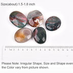 JIC Gem 5PCS Irregular Shape Ocean Jasper Palm Stones Polished Healing Crystals Pebble Stones Pocket Energy Worry Stone 1.5-1.8 inches