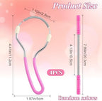 Andibro 4Pcs Spring Facial Hair Removers for Women, Spring Manual Epilator Hair Removal Threading Tools Face Hair Remover with Handle