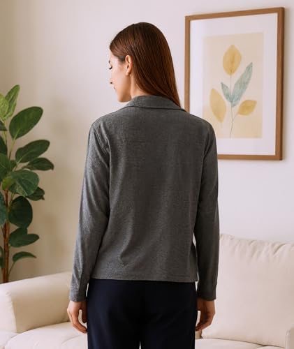 GYS Women's Cardigans Bamboo Viscose Second-Skin Softness All-Day Drape Long Sleeve Open Front Versatile Loose Outwear