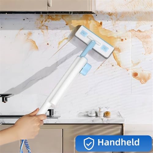 Self-Squeezing Mini mop Hand-Free Small Sponge Cleaning mop Suitable for Desktop, Kitchen, Bathroom, Glass, car, Corners and Other Small Spaces (Sponge 3pcs Squeeze Handle 1pcs) (Blue)
