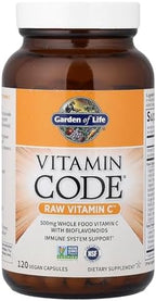 Garden of Life Vitamin Code Raw Vitamin C - 120 Capsules, 500mg Whole Food Vitamin C Capsules + Fruit & Veggie Blend & Probiotics, Supplements for Adults, Vegan, Gluten Free