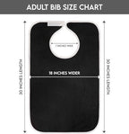 Utopia Towels 3 Pack Premium Unisex Adult Bibs for Elderly Women Men, Waterproof Bib for Eating, Adjustable and Washable (Black)