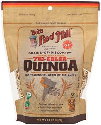 Bob's Red Mill Organic Tri-Color Quinoa, 13oz (Pack of 5) - Non GMO, Whole Grain, Vegan, Kosher