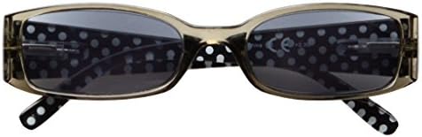 Eyekepper 5-Pack Spring Hinges Polka Dots Patterned Temples Reading Sunglasses Sunshine Readers Women +2.5